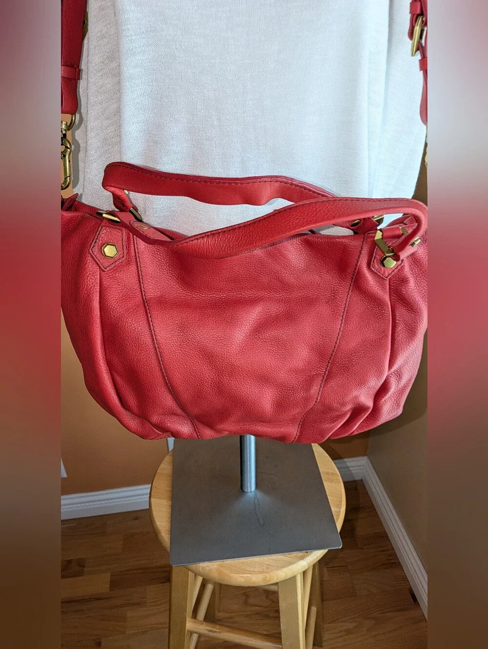 ORYANY Leather Bag / Detachable Shoulder Strap Color Wine